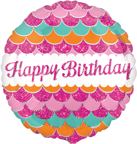 18" Pink Sparkle Happy Birthday Foil Balloon - Happy Birthday Foil Balloon (500x500), Png Download