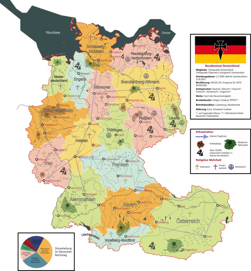 My New Map Who Germany , Austria And Liechtenstein - Germany Austria Union (860x929), Png Download