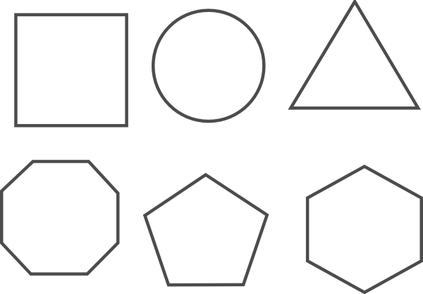 Clip Art Shapes Black And White (600x417), Png Download