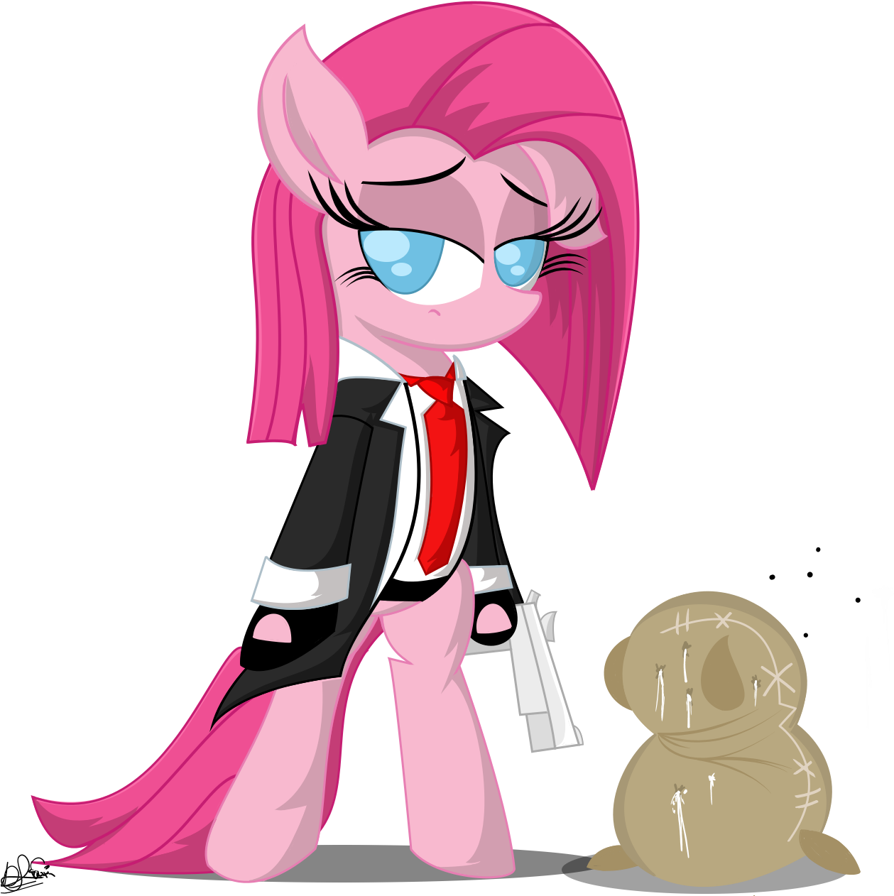 Pony Princess Celestia Agent 47 Pink Mammal Cartoon - Pinkie Pie (1300x1313), Png Download