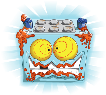 Leaky Car Battery - Grossery Gang Characters Series 2 (412x406), Png Download