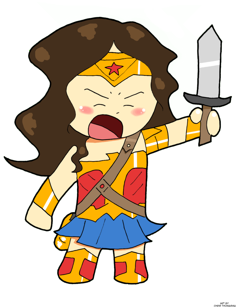 Wonder Woman Gal Gadot By Lasergunspewpew I - Wonder Woman Chibi Gal Gadot (799x999), Png Download