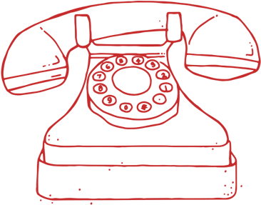 Red Phone - Fine Line Drawing Transparent (416x648), Png Download