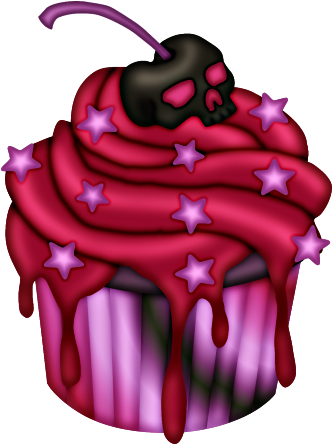 ○••°‿✿⁀cupcakes‿✿⁀°••○ Skull - Cupcake (362x477), Png Download
