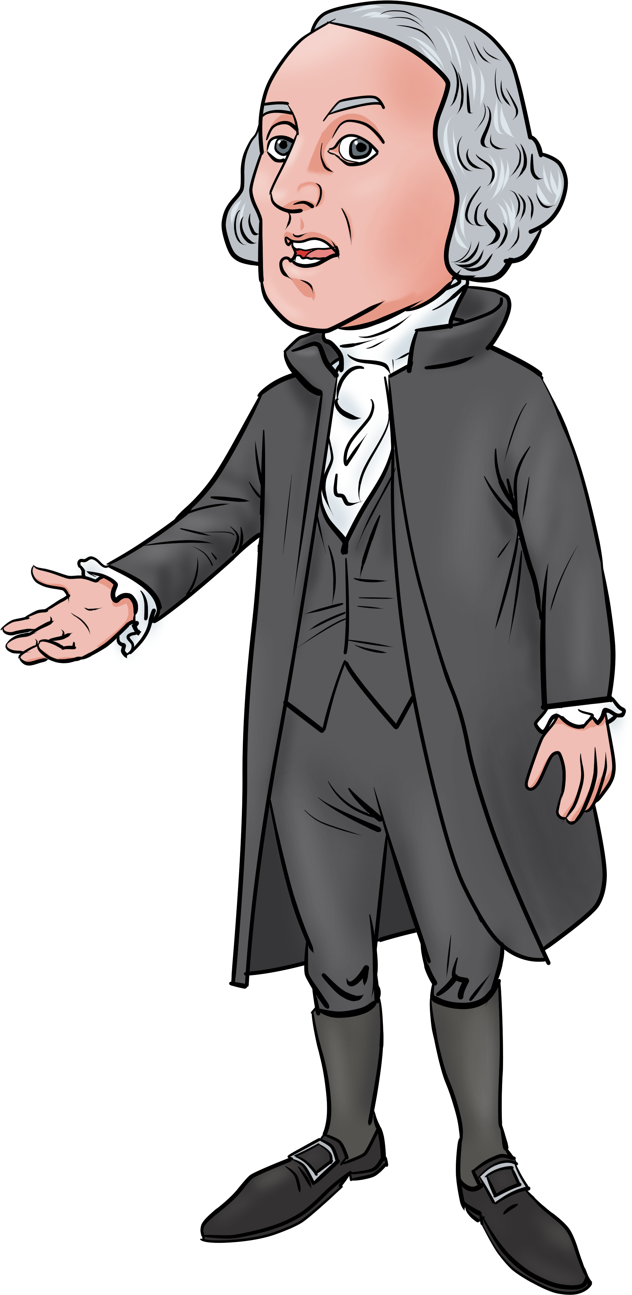 George Washington Png Download Image - Cartoon George Washington Standing (2268x4467), Png Download