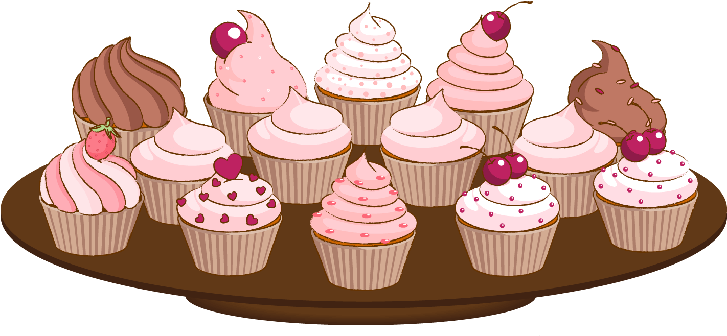 Cute Cupcake Clip Art Cute Cartoon Image Halloween - Cake Clipart (1421x689), Png Download