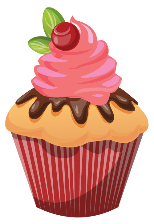 Cute Cupcake Illustration Png Download - การ์ตูน เค้ก Png (500x724), Png Download