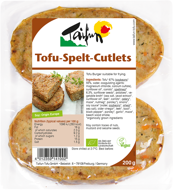Tofu Spelt Cutlets - Taifun Tofu Filets & Cutlets - Tofu-spelt Cutlets (749x980), Png Download