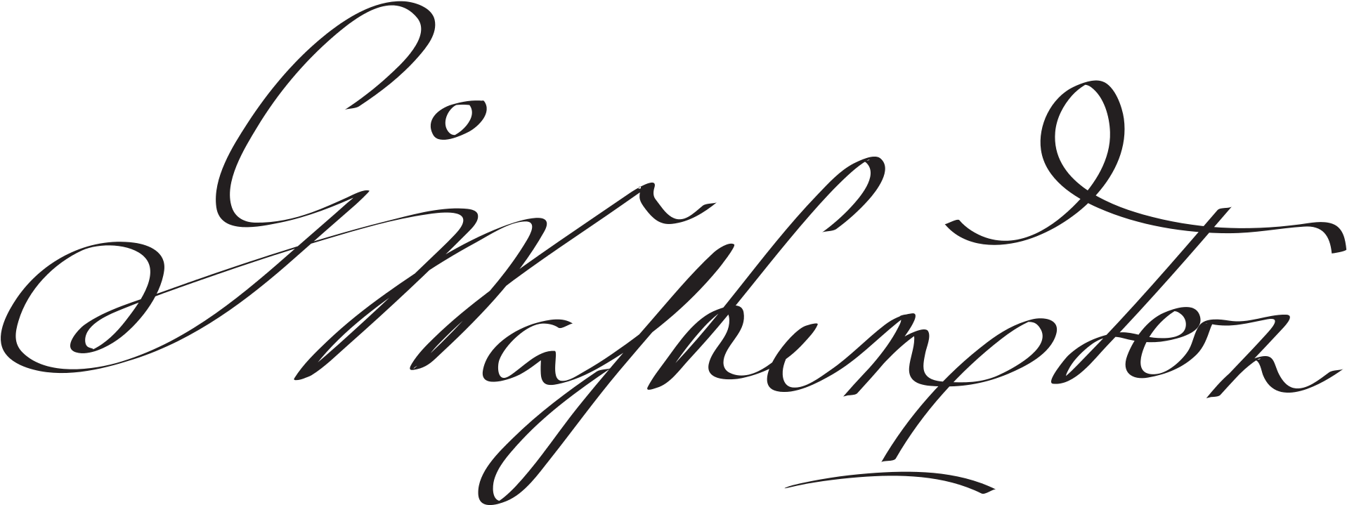 Open - Firma De George Washington (2000x808), Png Download