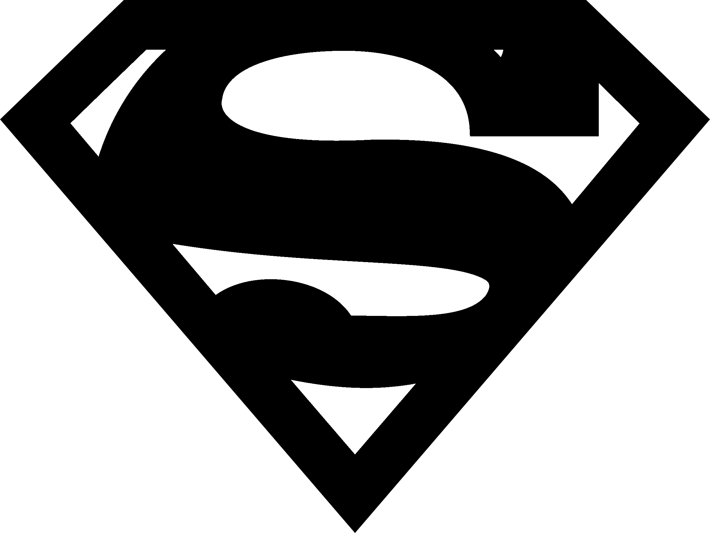Superman Logo Black And White Png - Superman Decal (2400x1802), Png Download