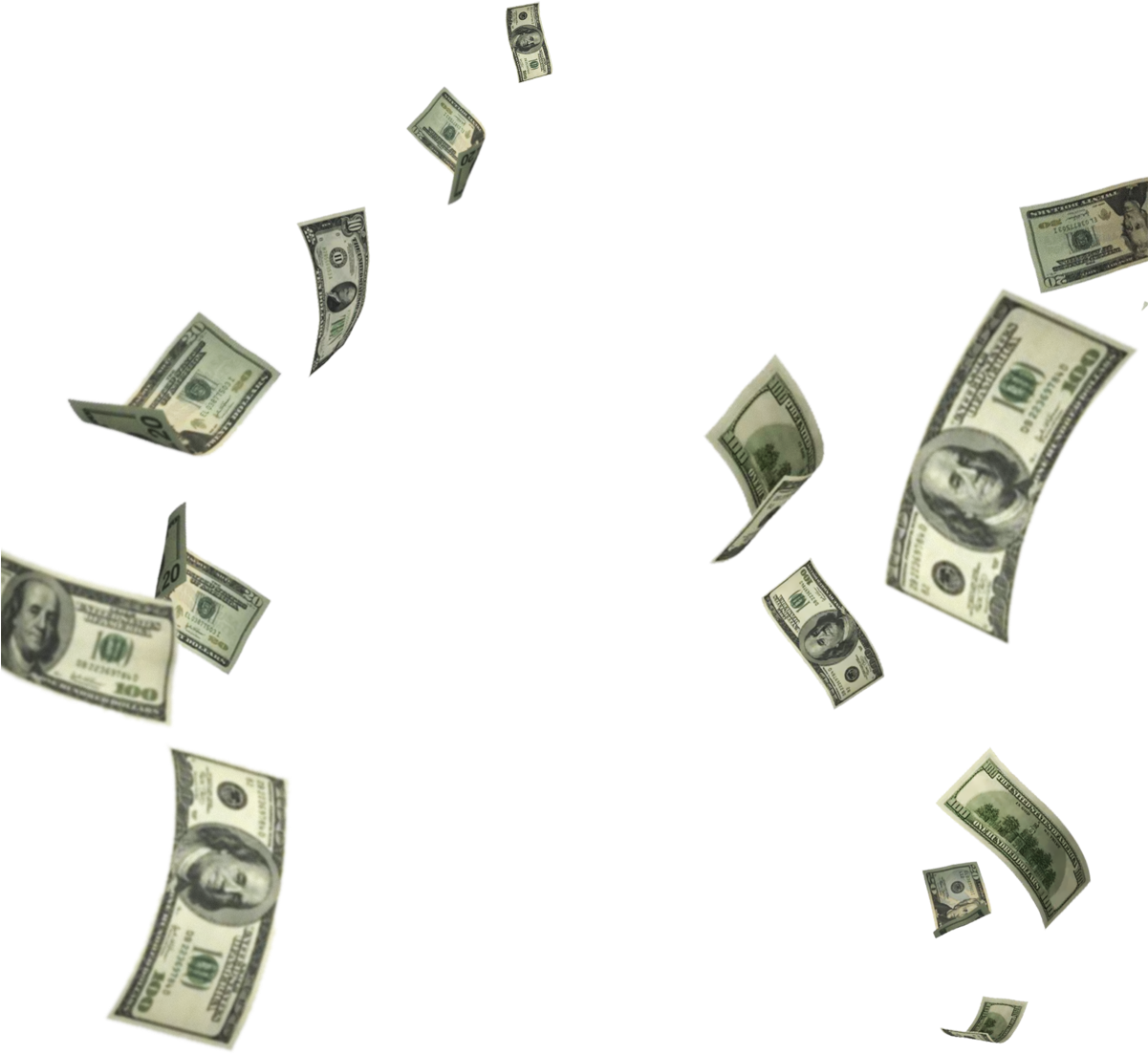 Falling Money Png Vectors - Money Rain Png (1024x964), Png Download