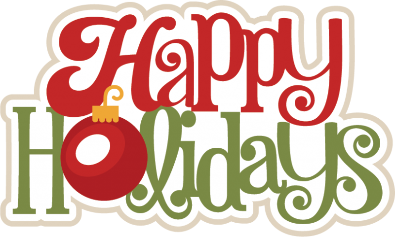Happy Holidays Svg Scrapbook Title Christmas Svg Scrapbook - Happy Holidays Clipart (800x481), Png Download