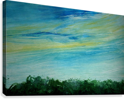 Sky And Clouds Canvas Print - Painting (429x344), Png Download