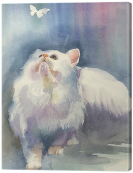 Watercolor Animal Collection - Watercolor Cat Persian (400x400), Png Download