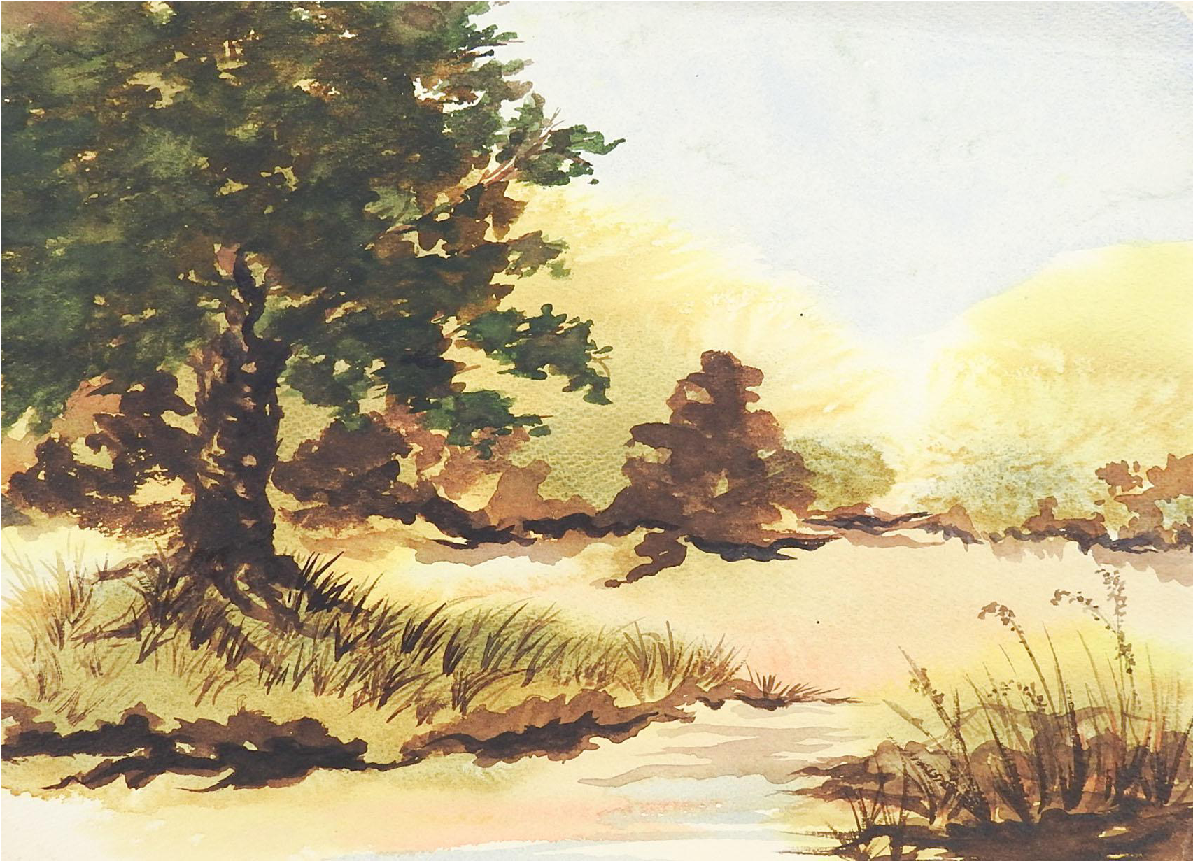 Plein Air Watercolor Landscape - Landscape Painting (1893x1367), Png Download
