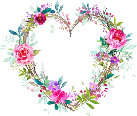 Colorful Hearts - Corona De Flores Para Imprimir (600x600), Png Download