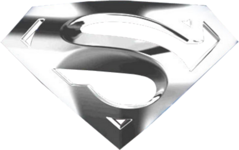 Superman Logo Silver Gray - Silver Superman Logo Png (800x504), Png Download