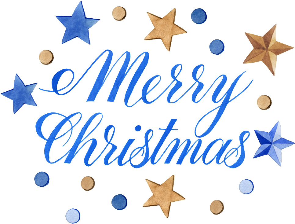 Blue Christmas English Word Art Png Transparent (1024x1024), Png Download