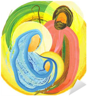 Christmas Religious Nativity Scene, Holy Family Abstract - Imagens De Maria De Nazaré Abstrata (400x400), Png Download
