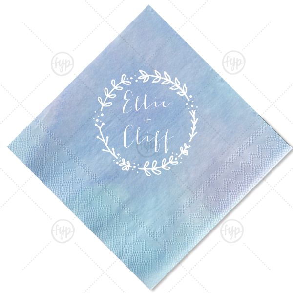 For Your Party's Chic Ocean Watercolor Cocktail Napkin - Napkin (600x600), Png Download