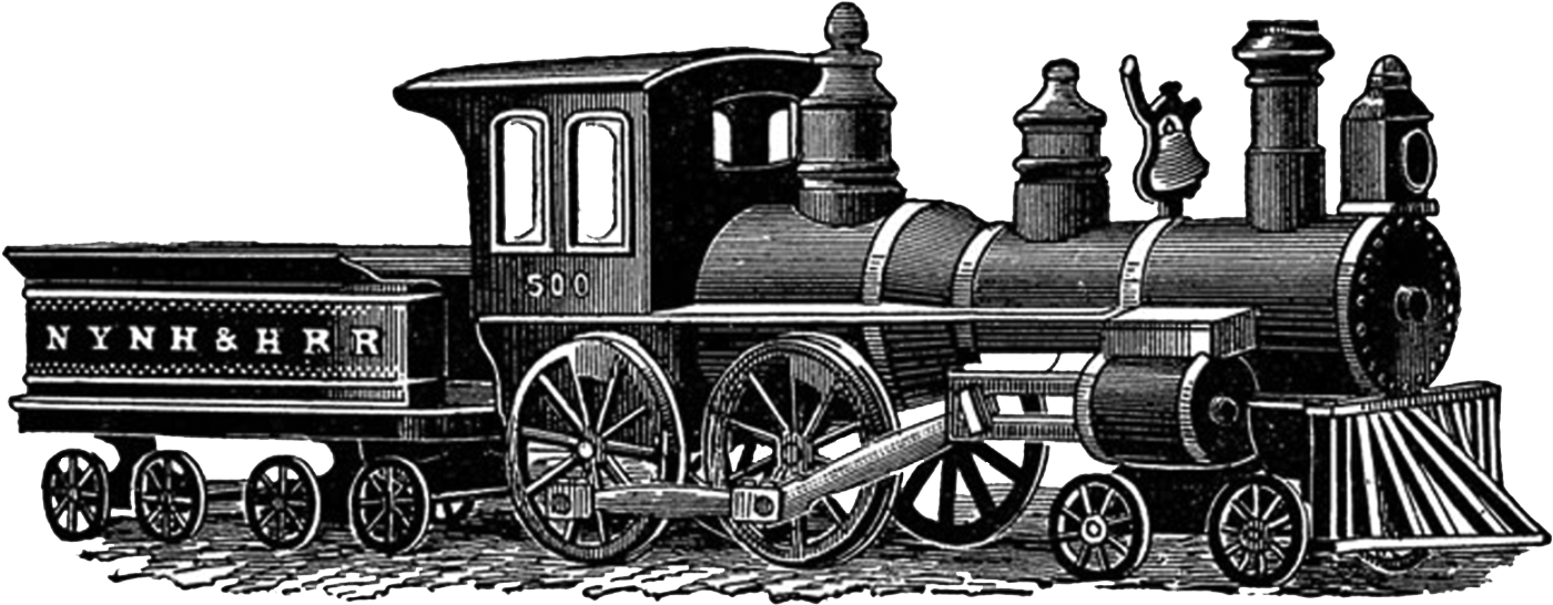 **free Vintage Digital Stamps** - Happy Fathers Day Train (1500x600), Png Download