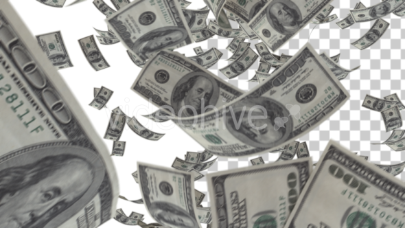 Money Falling - Falling Money Png Video (590x332), Png Download