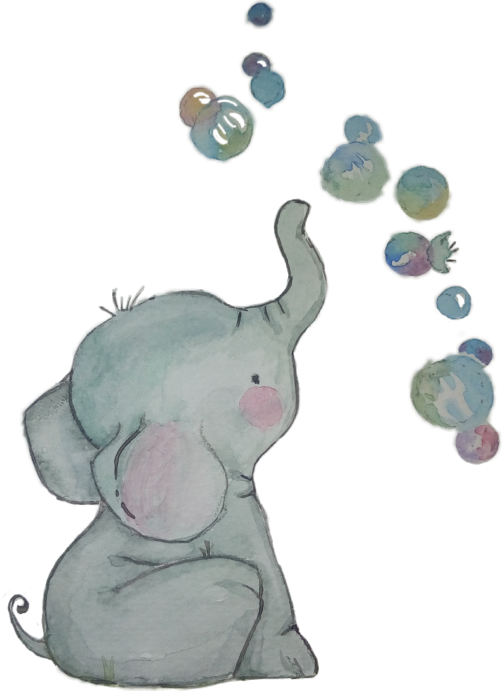 Free Stock Bebes Aquarela Elefante Elefant Catarin - Cartoon Watercolor Baby Elephant (1024x1410), Png Download