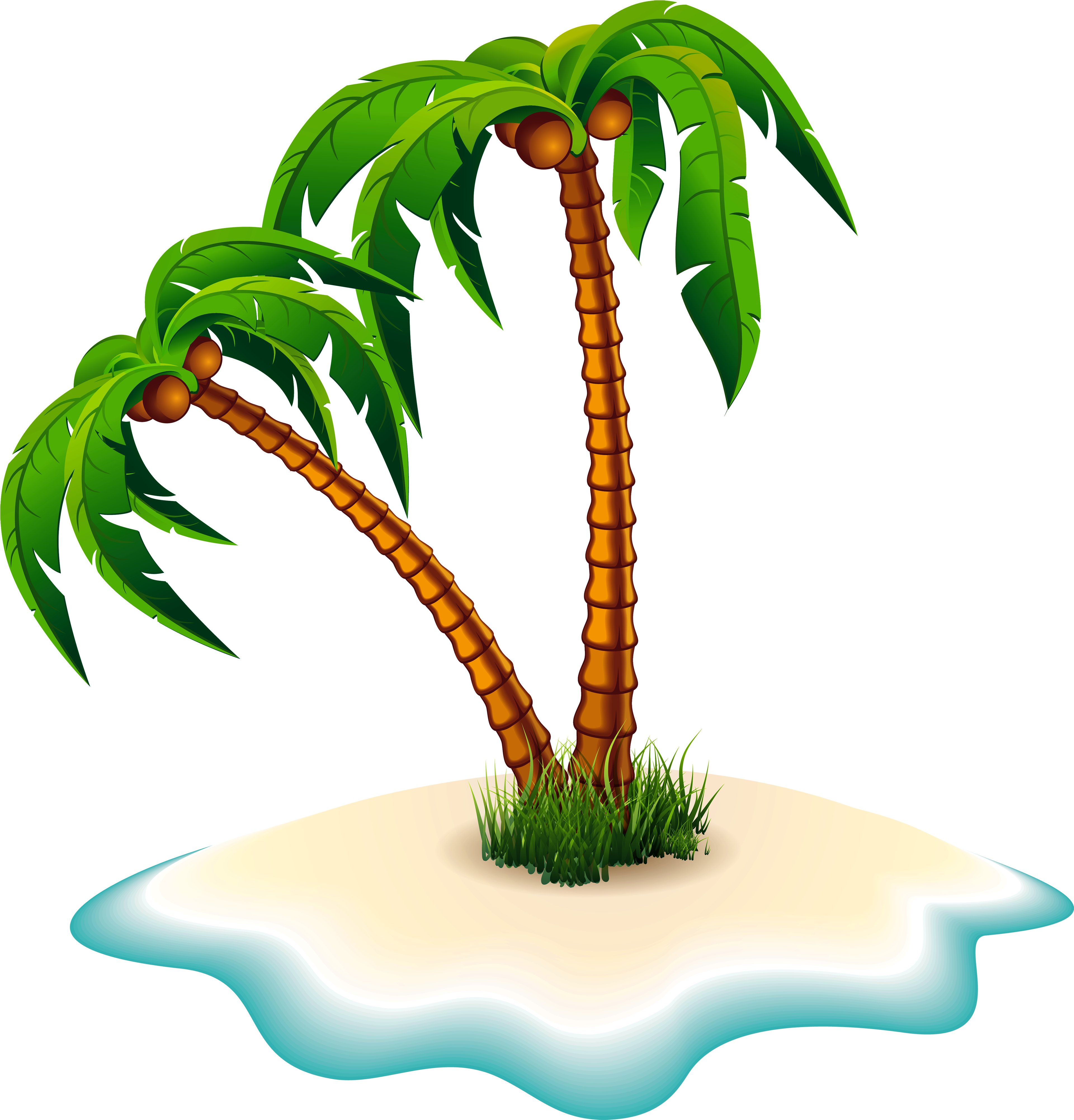 Palm Trees And Island Png Clipart Image - Palm Tree Png Clipart (576x600), Png Download