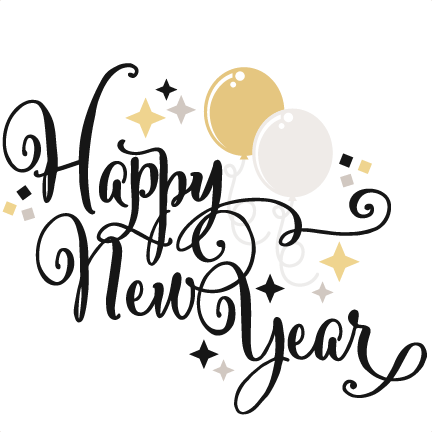 Happy New Year Svg Scrapbook Title Balloons Svg Cut - Happy New Year Transparent (432x432), Png Download