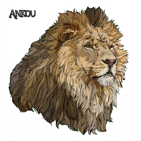 Renders Tete Lion Male Animal Heads, Various Artists, - Watercolor Painting (480x480), Png Download