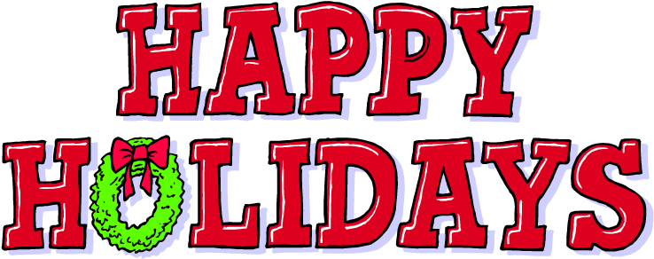 Free Holiday Clipart At Getdrawings - Happy Holidays (750x299), Png Download