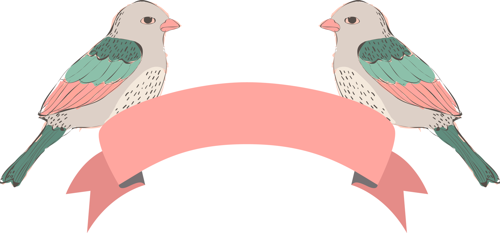 Dove Clipart Watercolor - Pink Watercolor Bird Png (1714x798), Png Download