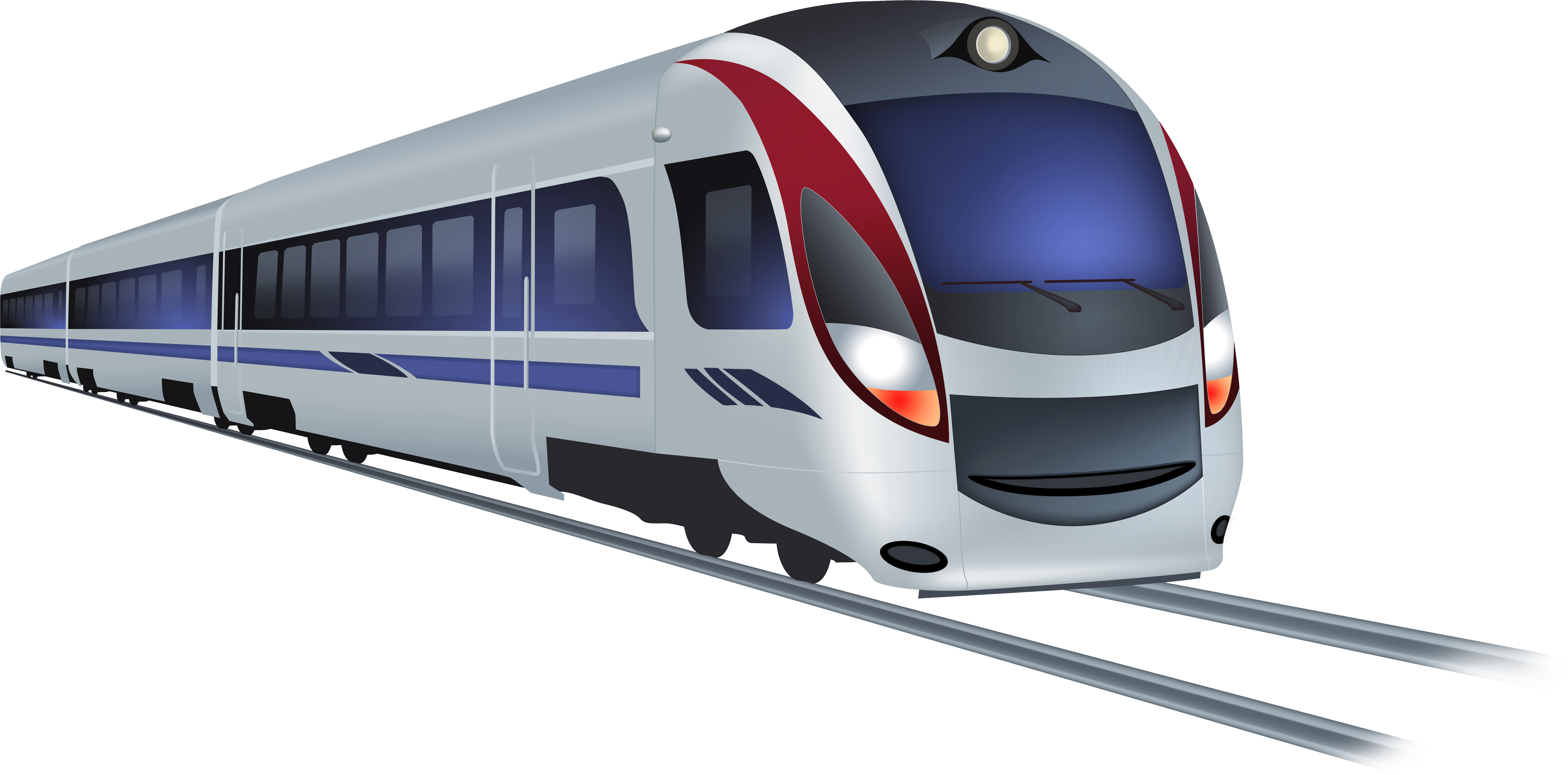 Modern Train Png Clip Art - Modern High Speed Train (8000x3913), Png Download
