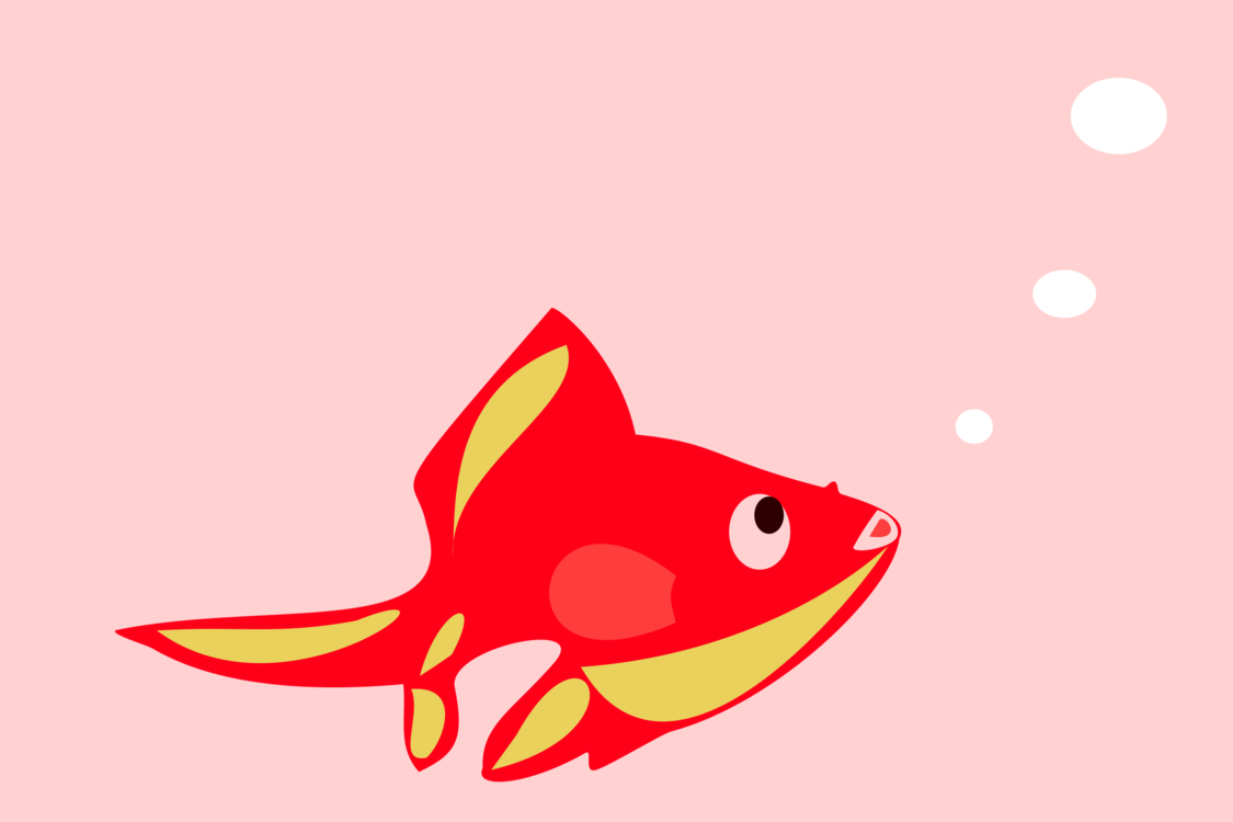 Goldfish Drawing Red Watercolor Painting - Clip Art (1125x750), Png Download