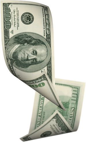 Falling Money Png - 100 Dollar Bill (299x492), Png Download