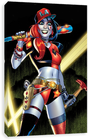 Harley Bat And Hammer - Amanda Conner Harley Quinn Art (500x500), Png Download