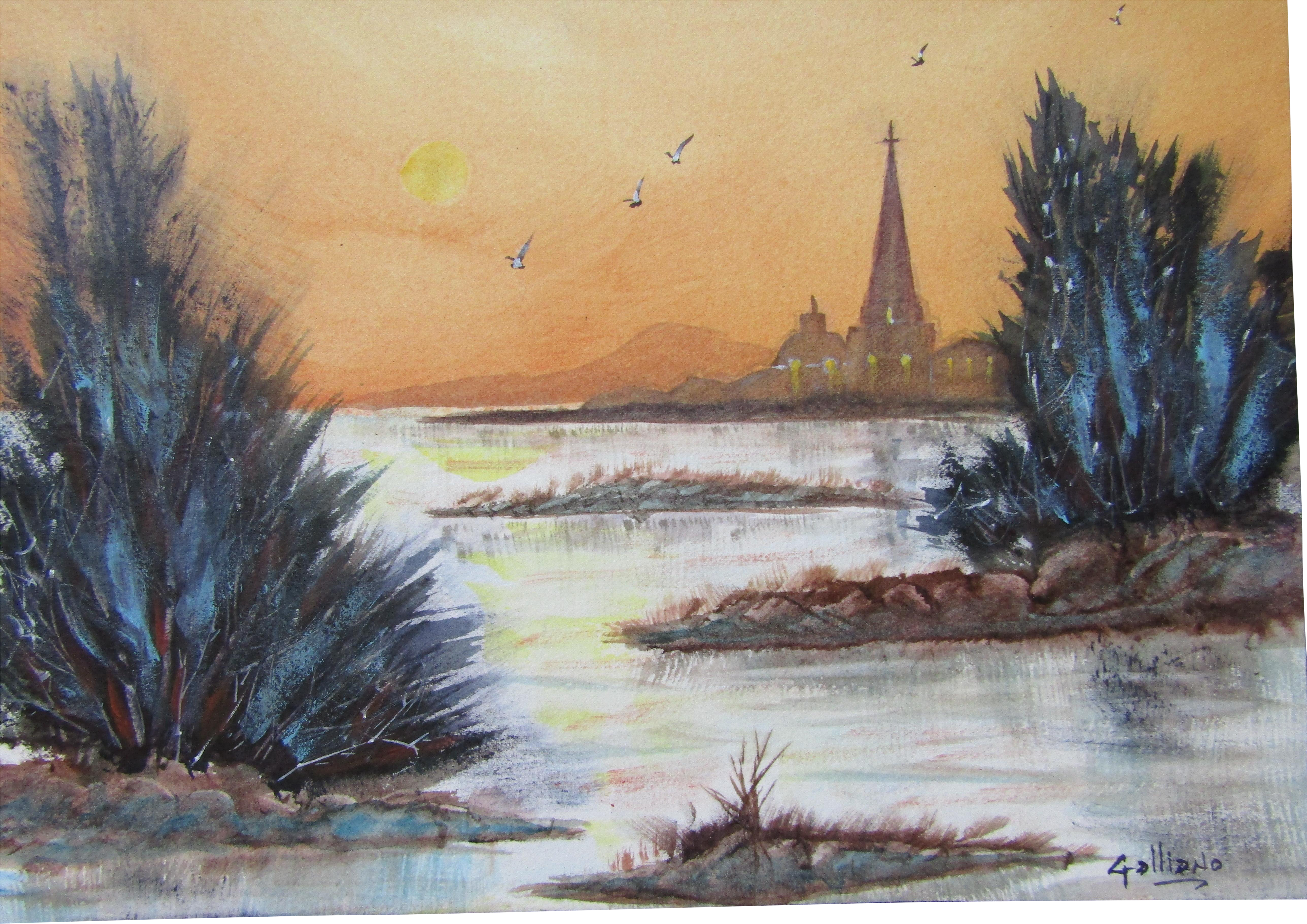 Svg Free Download Landscape Painting Chairish (6110x4171), Png Download