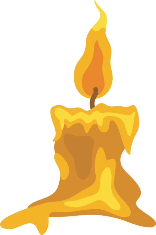 Candle Cartoon Drawing Flame Free Commercial Clipart - Melted Candle Clipart (500x750), Png Download