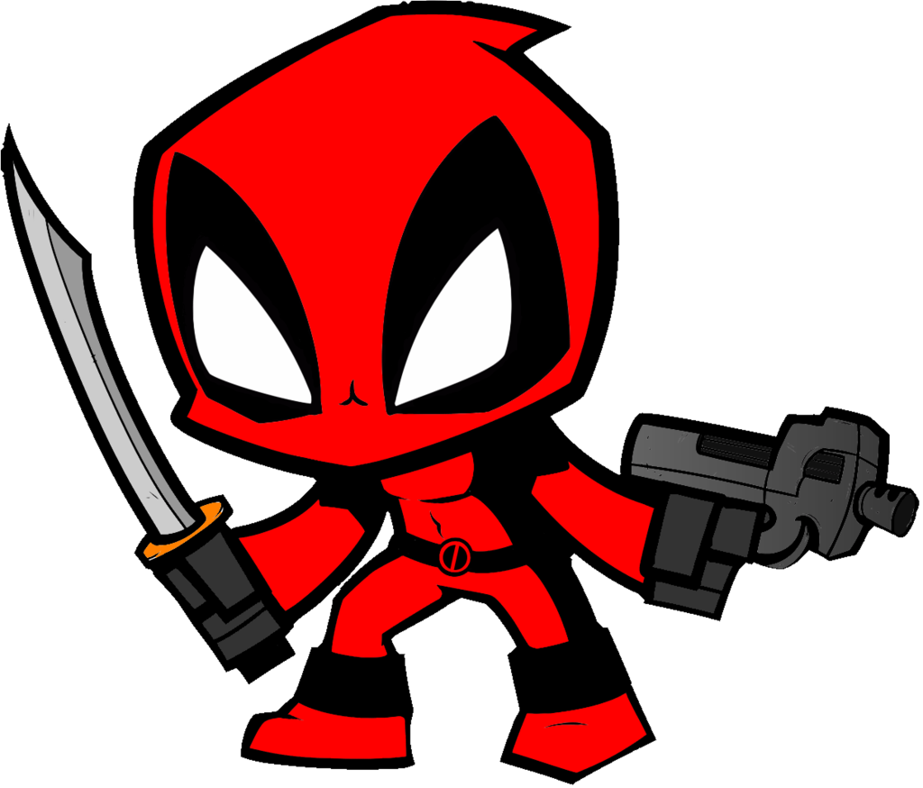 Deadpool Clipart Mini - Chibi Deadpool (1024x874), Png Download