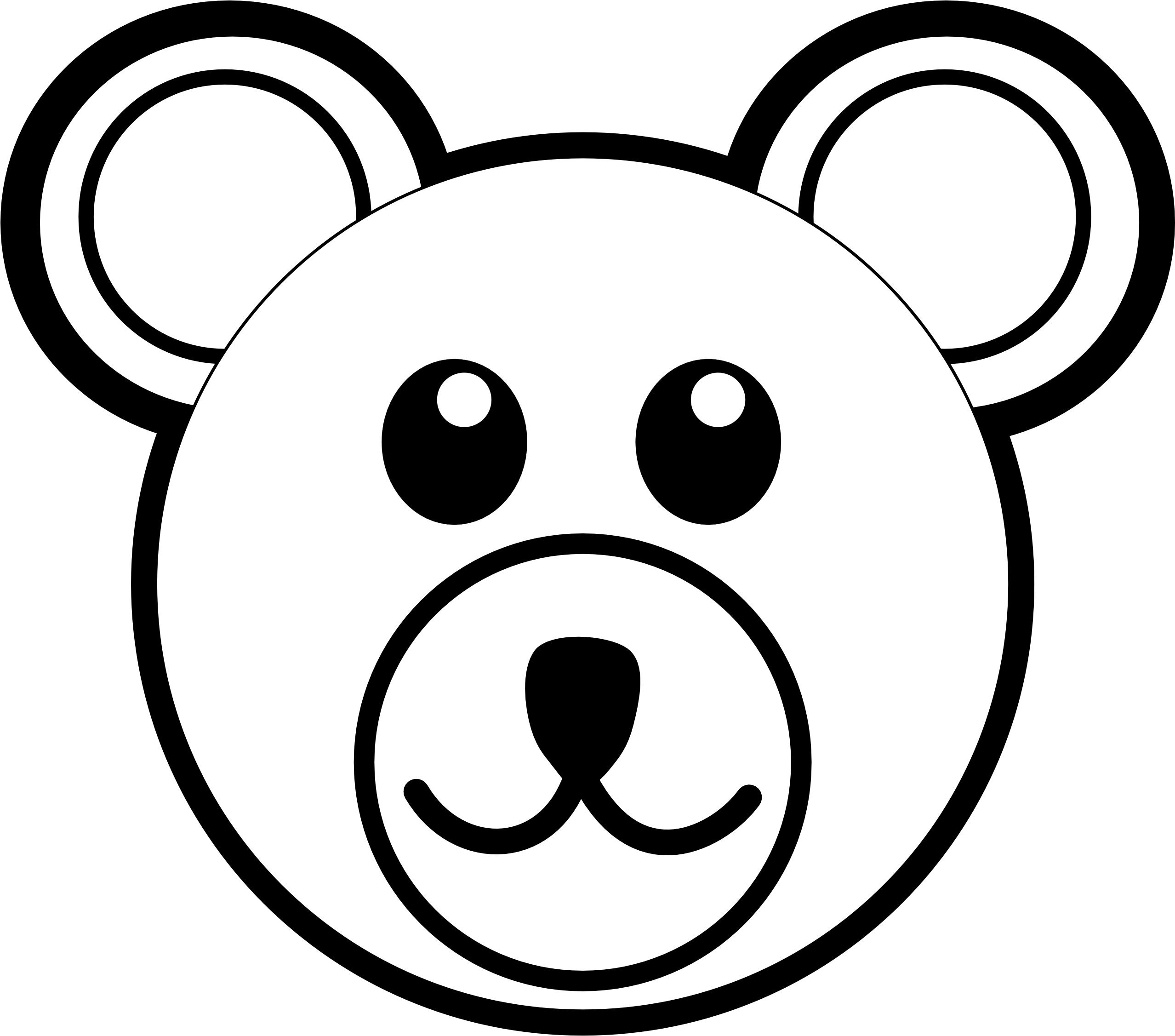Easy Bear Face Drawing At Getdrawings - Cartoon Bear Drawing (2555x2456), Png Download