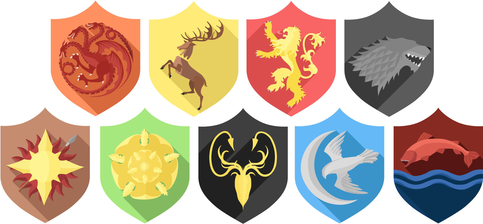 Game Of Thrones Sigils Vol - Stickers Game Of Thrones (1920x1038), Png Download