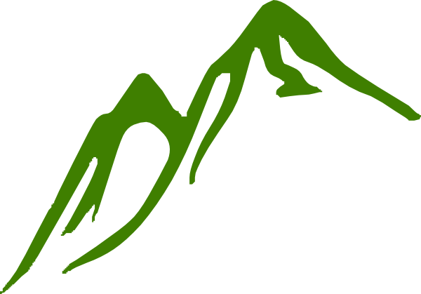 Green Mountain Clip Art At Clker - Black And White Mountain Clipart (600x419), Png Download
