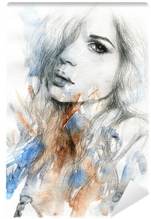 Watercolor Illustration Wall Mural • Pixers® • We Live - Art Print: Ismagilova's Beautiful Woman. Watercolor (400x400), Png Download