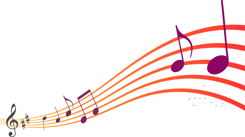 Colourful Music Notes - Music Png (850x478), Png Download