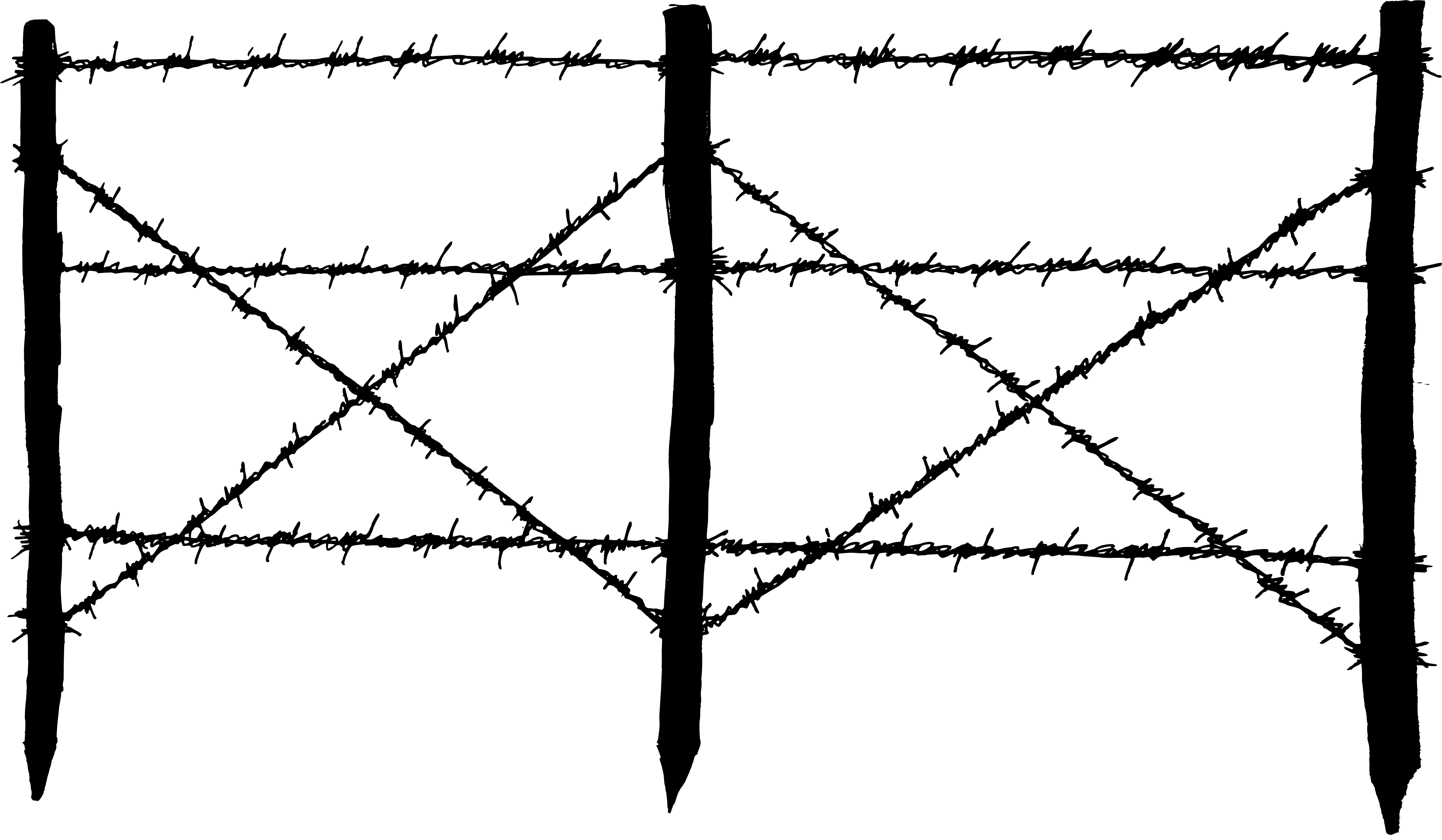 Free Download - Barbed Wire Fence Png (4000x2331), Png Download