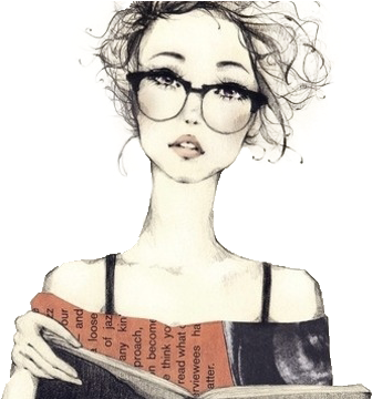 Vintage Girl Png - Nerd Drawing (500x359), Png Download
