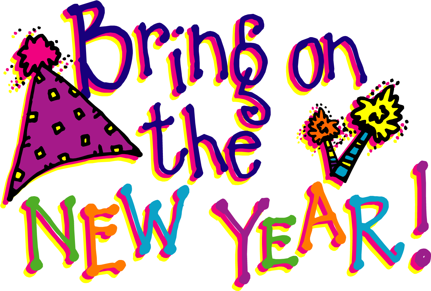 Happy New Year Clipart - New Years Eve Clip Art 2016 (1024x687), Png Download