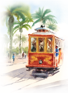 Checking Out The Neighborhood - Cable Car (700x300), Png Download