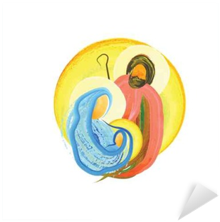 Christmas Religious Nativity Scene, Holy Family Abstract - Christmas Day (400x400), Png Download