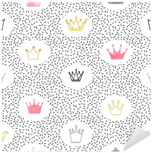 Seamless Watercolor And Glittering Crowns - Watercolor Painting (400x400), Png Download